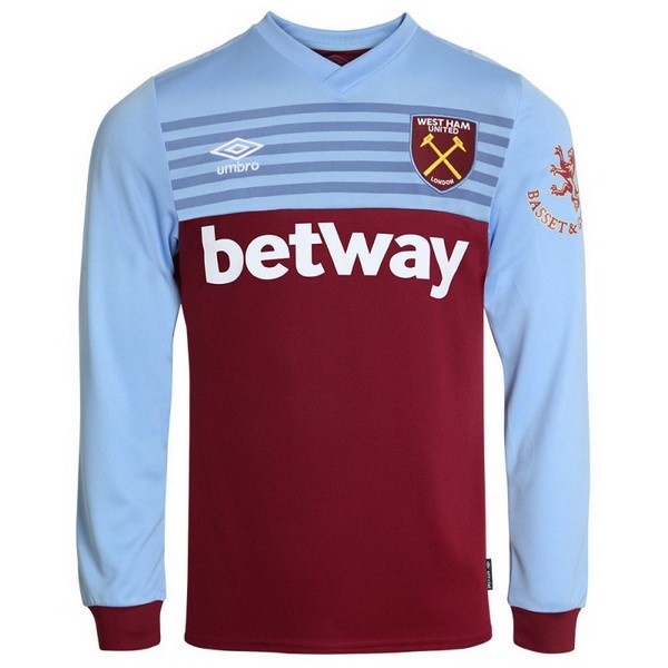 Tailandia Camiseta West Ham United 1ª ML 2019 2020 Azul Rojo